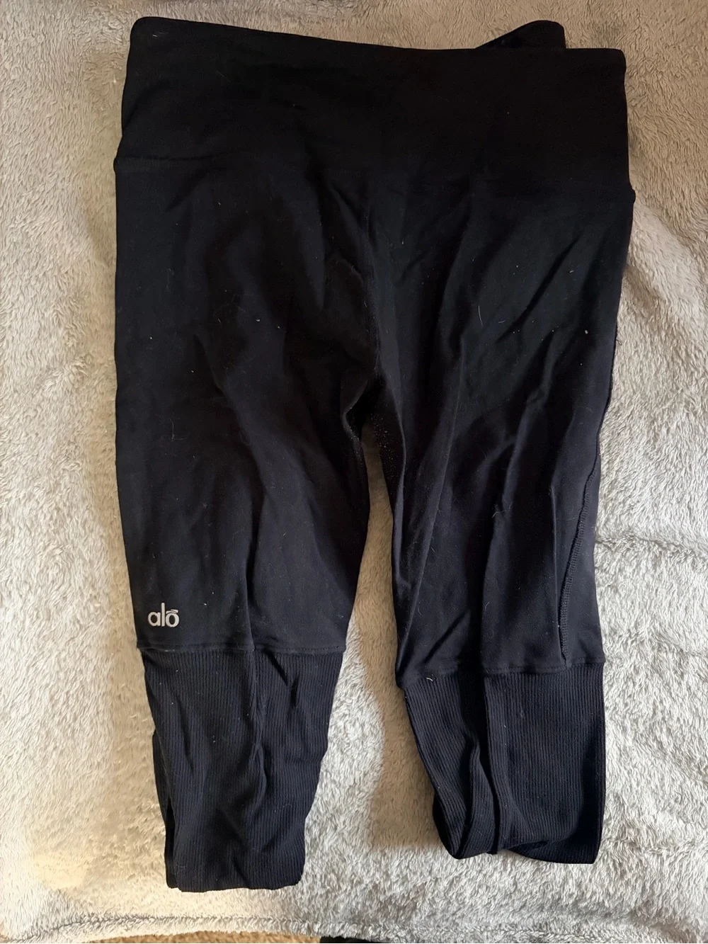ALO Yoga Black Ribbed High-Rise Leggings